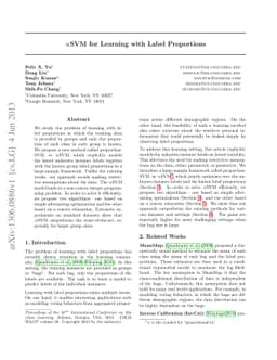 $\propto$SVM for learning with label proportions