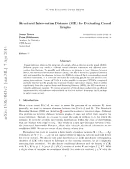 Structural Intervention Distance (SID) for Evaluating Causal Graphs