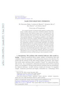 Valid post-selection inference
