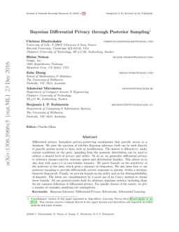Bayesian Differential Privacy through Posterior Sampling
