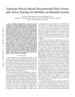 Gaussian Process-Based Decentralized Data Fusion and Active Sensing for
  Mobility-on-Demand System