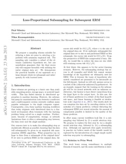 Loss-Proportional Subsampling for Subsequent ERM