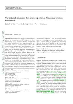 Variational inference for sparse spectrum Gaussian process regression