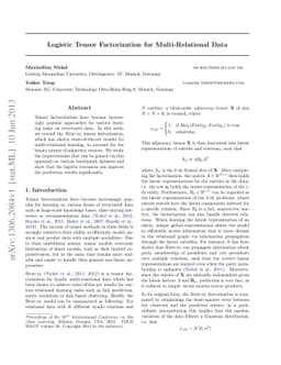 Logistic Tensor Factorization for Multi-Relational Data