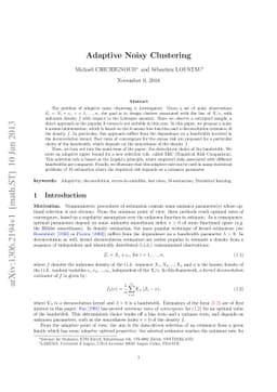 Adaptive Noisy Clustering