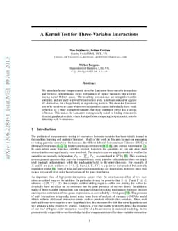 A Kernel Test for Three-Variable Interactions