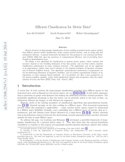 Efficient Classification for Metric Data