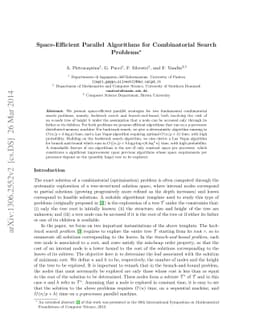 Space-Efficient Parallel Algorithms for Combinatorial Search Problems