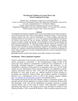 The Quantum Challenge in Concept Theory and Natural Language Processing