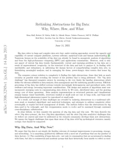 Rethinking Abstractions for Big Data: Why, Where, How, and What