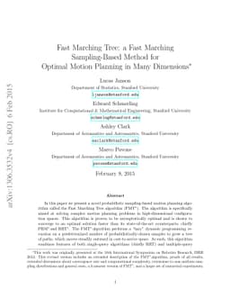 Fast Marching Tree: a Fast Marching Sampling-Based Method for Optimal
  Motion Planning in Many Dimensions