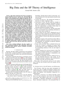 Big data and the SP theory of intelligence