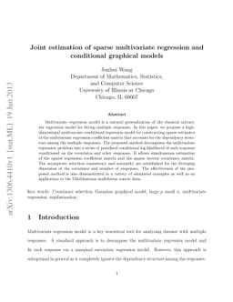 Joint estimation of sparse multivariate regression and conditional
  graphical models
