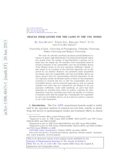 Oracle inequalities for the lasso in the Cox model