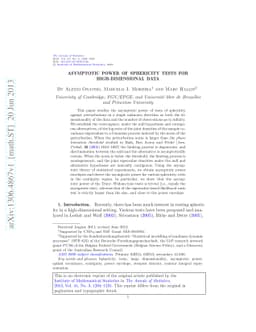 Asymptotic power of sphericity tests for high-dimensional data