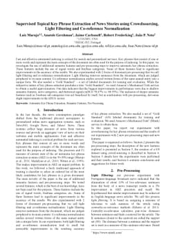 Supervised Topical Key Phrase Extraction of News Stories using
  Crowdsourcing, Light Filtering and Co-reference Normalization