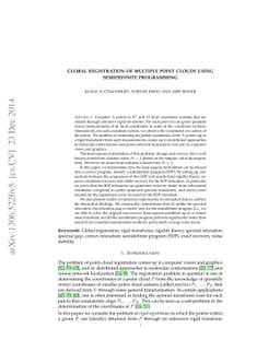 Global registration of multiple point clouds using semidefinite
  programming