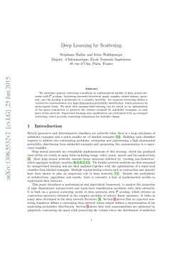 Deep Learning by Scattering