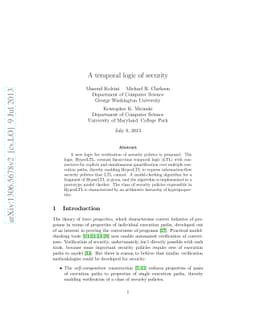 A Temporal Logic of Security