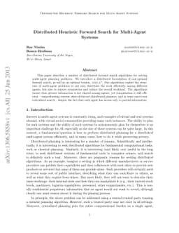 Distributed Heuristic Forward Search for Multi-Agent Systems