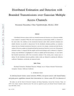 Distributed Estimation and Detection with Bounded Transmissions over
  Gaussian Multiple Access Channels