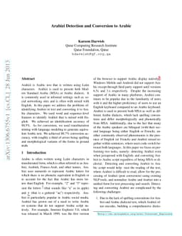 Arabizi Detection and Conversion to Arabic