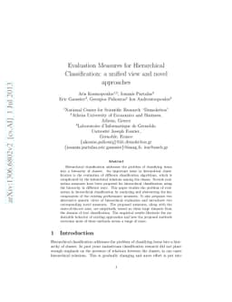 Evaluation Measures for Hierarchical Classification: a unified view and
  novel approaches
