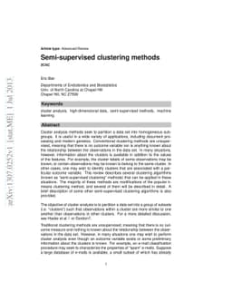 Semi-supervised clustering methods
