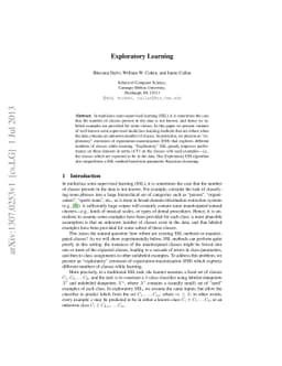 Exploratory Learning