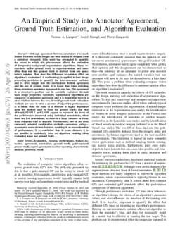 An Empirical Study into Annotator Agreement, Ground Truth Estimation,
  and Algorithm Evaluation
