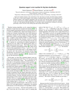 Quantum support vector machine for big data classification