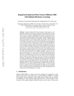 Regularized Spherical Polar Fourier Diffusion MRI with Optimal
  Dictionary Learning