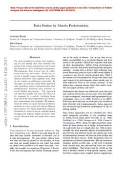 Data Fusion by Matrix Factorization