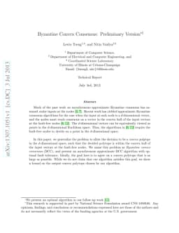 Byzantine Convex Consensus: Preliminary Version