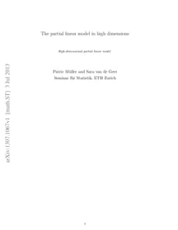 The partial linear model in high dimensions