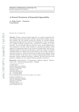 A Formal Treatment of Sequential Ignorability