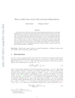 Heavy tailed time series with extremal independence