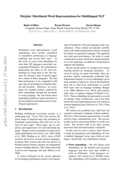 Polyglot: Distributed Word Representations for Multilingual NLP