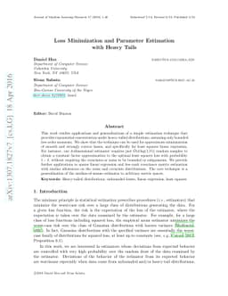 Loss minimization and parameter estimation with heavy tails