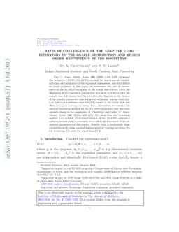 Rates of convergence of the Adaptive LASSO estimators to the Oracle
  distribution and higher order refinements by the bootstrap