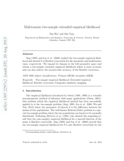 Multivariate two-sample extended empirical likelihood