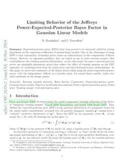 Limiting behavior of the Jeffreys Power-Expected-Posterior Bayes Factor
  in Gaussian Linear Models