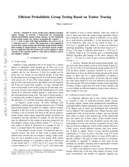 Efficient Probabilistic Group Testing Based on Traitor Tracing