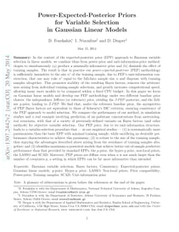 Power-Expected-Posterior Priors for Variable Selection in Gaussian
  Linear Models