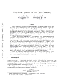 Flow-Based Algorithms for Local Graph Clustering