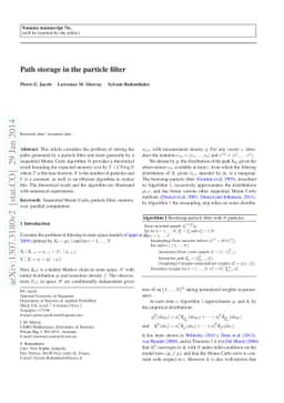Path storage in the particle filter