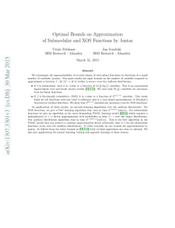 Optimal Bounds on Approximation of Submodular and XOS Functions by
  Juntas