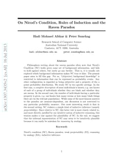 On Nicod's Condition, Rules of Induction and the Raven Paradox
