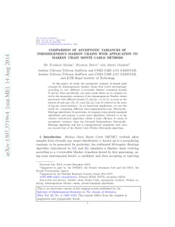 Comparison of asymptotic variances of inhomogeneous Markov chains with
  application to Markov chain Monte Carlo methods