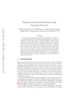 Bayesian Structured Prediction Using Gaussian Processes
